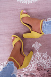 Women's Stiletto Sandals Suede Yellow Anastasie