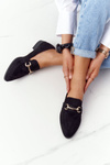 Elegant Women's Loafers S.Barski Suede Black