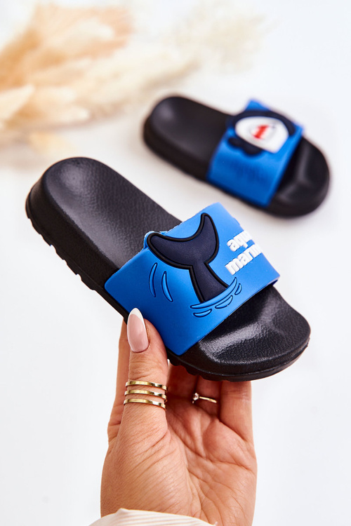 Light Children's Slippers Dark blue Sharky 