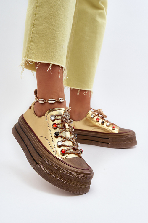 Women's Platform Sneakers GOE NN2N4055 Gold