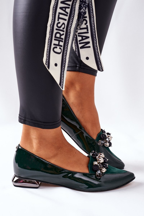 Women's Ballerinas Laura Messi Leather Green 2157