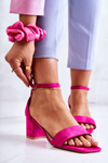 Fashionable Suede Sandals On A Bar Fuchsia Rovena