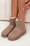 Women's Snow Boots Made of Natural Suede on Platform Beige Privine