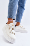 Women's platform sneakers with white embellishments Herbisa