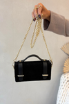 Bag Made Of Natural Suede With Chain Black Nivra