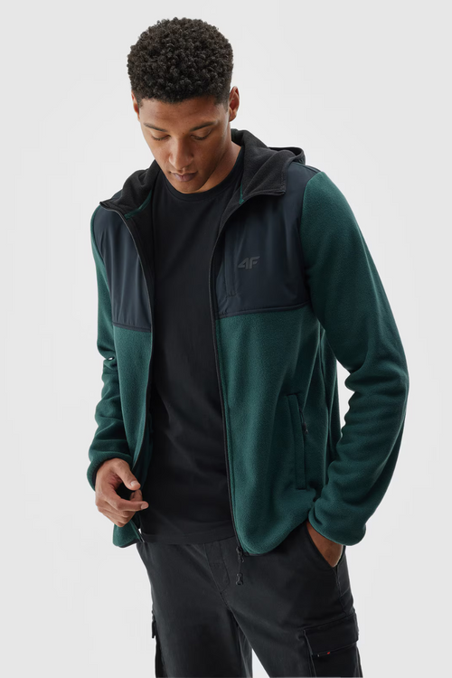 Men's Fleece With Hood Regular 4FWAW24TFLEM269-40S Dark Green