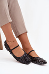 Ballet flats decorated with sequins black Terlina