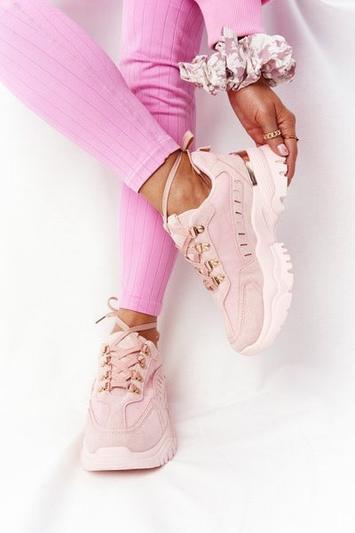 Women's Sneakers On A Chunky Sole Pink Good Mood