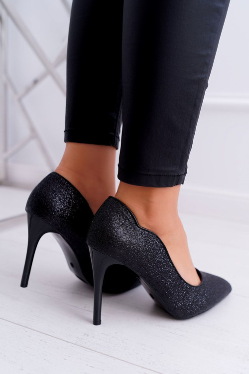 Women's Stilettos Black Brocade Extrade