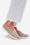 Suede Slip-on Shoes Beige-Gold Inez
