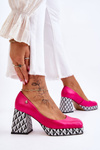 Fashionable Leather Pumps Laura Messi 2599 Fuchsia