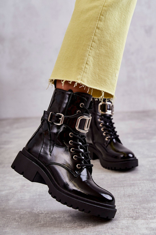 Lacquered Warm Women's Boots Black Costello
