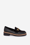 Women's Moccasins With Weave And Gold Detail Black Seffolia