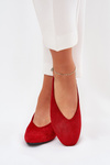 Classic Ballet Flats Made Of Eco Suede Red Osallin