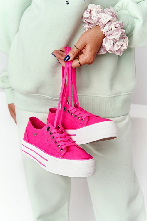 Women's Sneakers On A Platform BIG STAR HH274054 Fuchsia