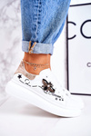 Women's Sport Shoes Sneakers With Fly White Golden Amour