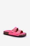 Women's Slip-On Cork Sole Neon Pink Sandals Cortina