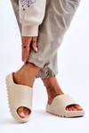 Fashionable Platform Slippers Light beige Estella