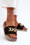 Women's Platform Sandals with Decoration Black Vapireta