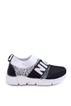 Children's Sport Slip-On Shoes Black and White Cobby
