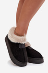 Damskie Śniegowce Z Futerkiem Na Platformie Czarne Calyra 