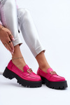 Zazoo 20164 Women's Genuine Leather Loafers Fuchsia