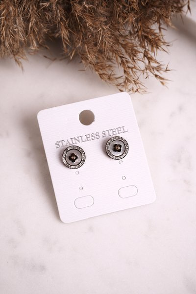 Earrings with Clover and Cubic zirconia Rose Gold Luck