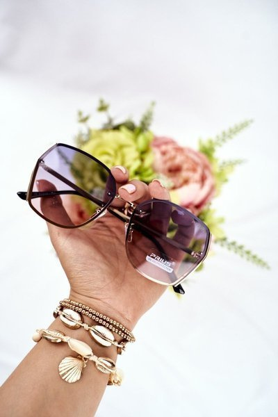 Women's Sunglasses Prius PRE-38 Gold Black Gradient Glitter