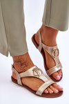 Leather Flat Sandals S.Barski KV-5541-32 gold