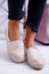 Beige Lydie Slip-on Espadrilles with Studs