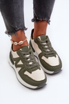Women's Sneakers Made of Faux Leather Green Caimans