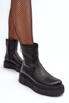 Women's Leather Boots On The Platform Black Jenefer