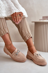 Women's Eco Suede Moccasins With Decoration Beige Wistera