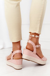 Braided Wedge Sandals Pink Graciosa