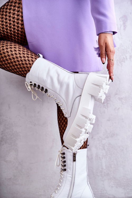 Leather warm boots GOE KK2N4012 White