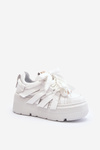 White Chunky Platform Sneakers Zazoo 2F-7033