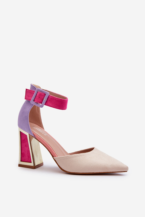 Suede Court Shoes with Multicolor Stiletto Heel Lodho