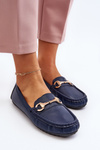Women's Classic Eco Leather Moccasins Navy Demese