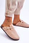 Suede Sandals On Cork Platform Beige Vellma