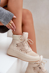 Low Snow Boots On Platform Light Beige Naliora