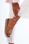 Women's Platform Slides With Decoration Camel Vapireta