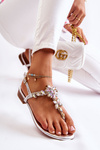 Women's Sandals Flip-flops With Cubic Zirconia Silver Solea