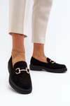Women's Black Cutout Loafers with Embellishment Talesse