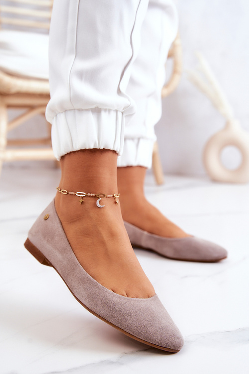 Women's Suede ballerinas Maciejka 04100-42 Beige
