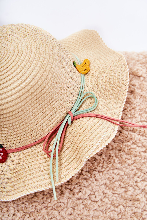 Children's Hat With Belt Beige Simon