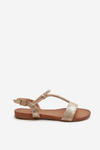 Women's Flat Sandals With Straps S.Barski KV27-010 Gold