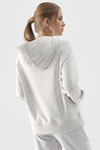 Dresowa Bluza Damska Z Kapturem Nierozpinana 4F 4FWMM00TSWSF1468-27M Szara