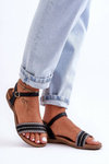 Women's Classic Flat Sandals Black SBarski 6708