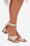 Beige Heeled Sandals for Women Zennia