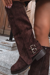 Insulated Women's Boots with Buckles Chocolate Umbria